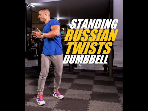 Standing Russian Twists - Dumbbell ( Abs &amp; Core )