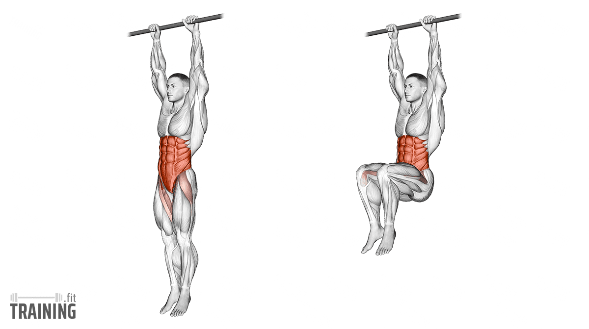Hanging straight leg raise exercise guide and video